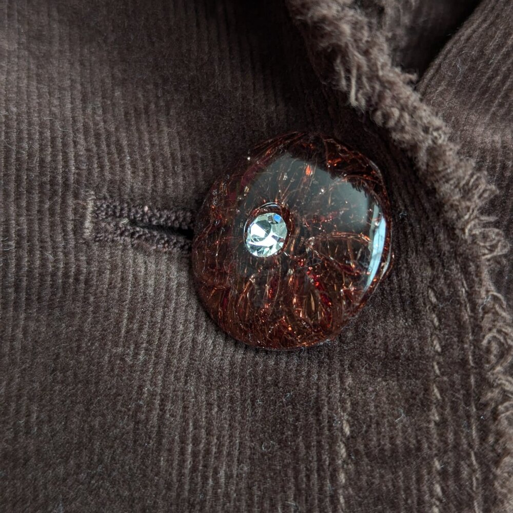Vintage Johnny Was Micro Corduroy Y2K Embroidered Blazer Jacket - Picture 7 of 11